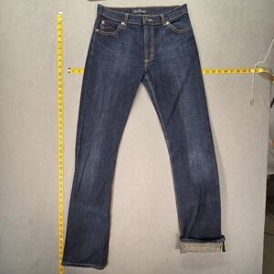 Selvedge‎ Jeans Womens 27 Blue Dark Wash Mid Rise Slim Straight USA Honeycomb